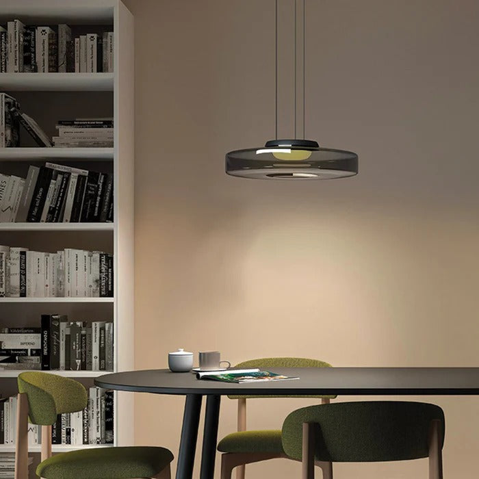 LumiPure | Suspension Verre & Métal Moderne pour Salon