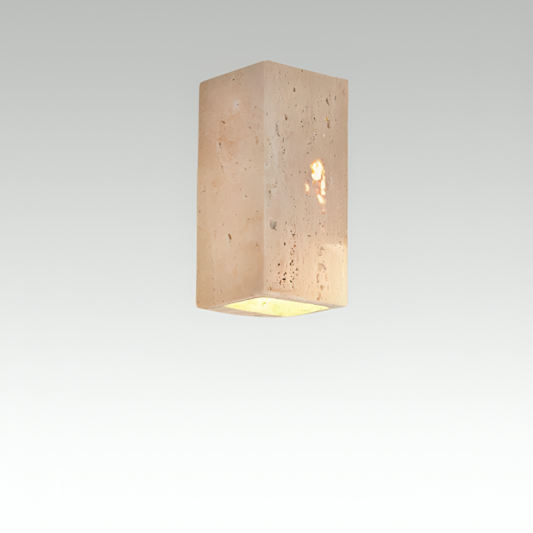 StoneLux - Applique Murale LED Rectangulaire en Travertin