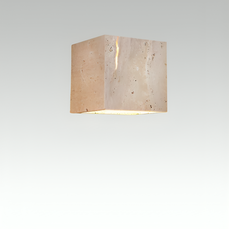 StoneLux - Applique Murale LED Rectangulaire en Travertin
