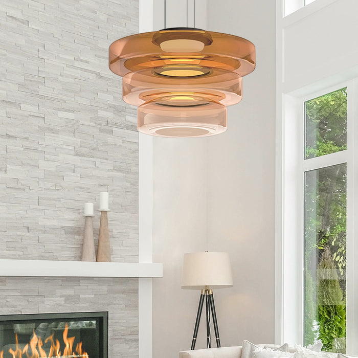 LumiPure | Suspension Verre & Métal Moderne pour Salon
