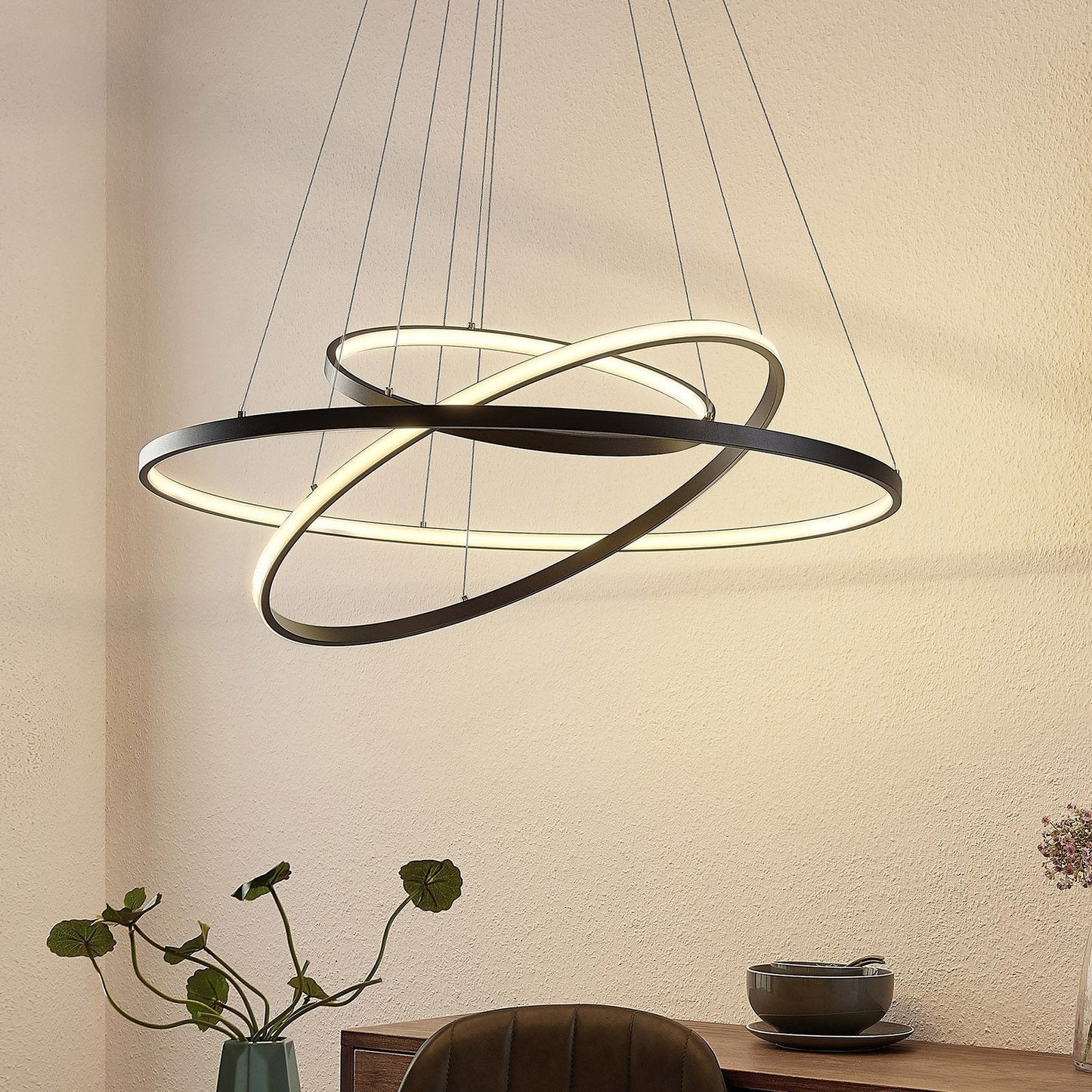 Luminara LED | Suspension Noire Dimmable pour Salle à Manger
