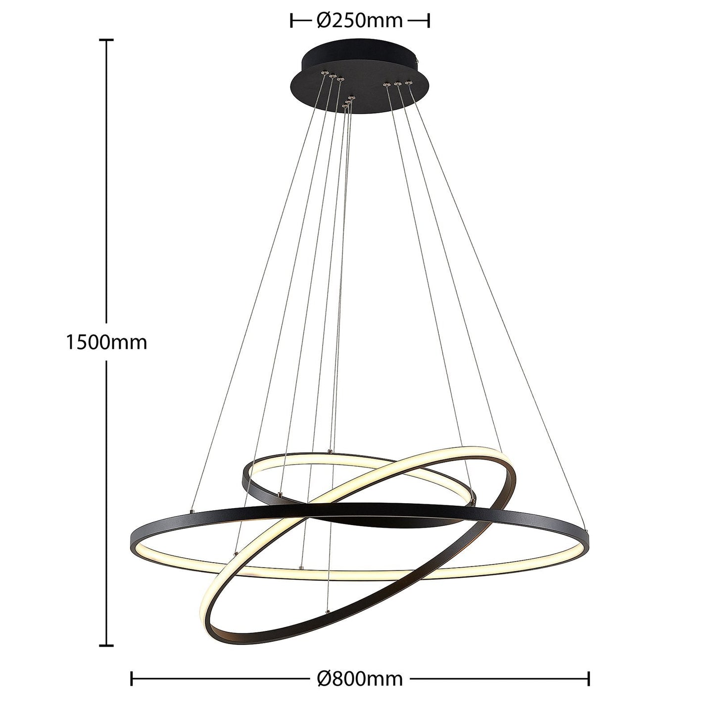 Luminara LED | Suspension Noire Dimmable pour Salle à Manger