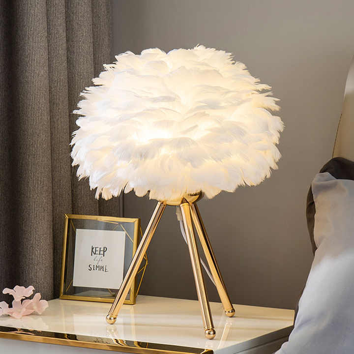 LapiPlumes - Lampe à Plumes Élégante | LED Dimmbare | Salon ou Chambre