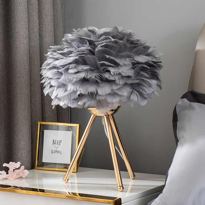 LapiPlumes - Lampe à Plumes Élégante | LED Dimmbare | Salon ou Chambre