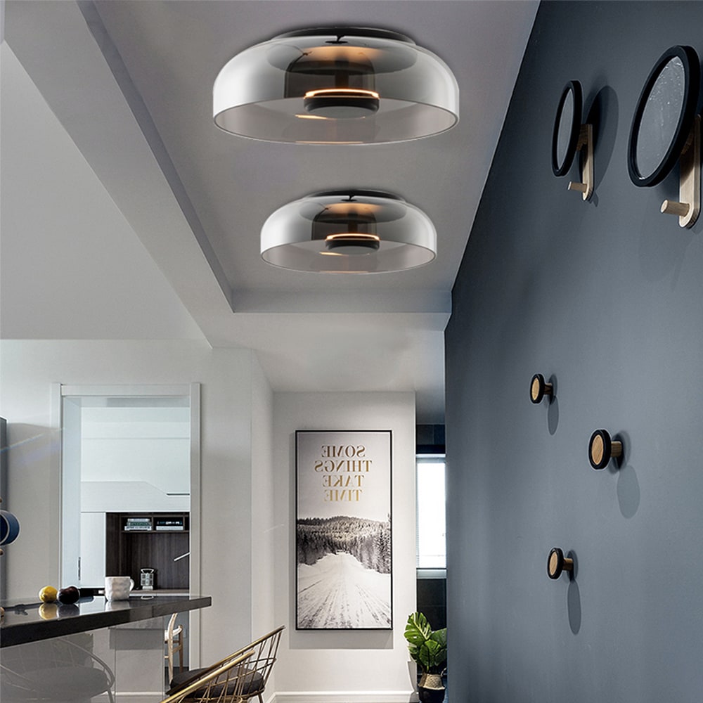 LumiGlass - Plafonnier LED Moderne en Verre pour Entrée