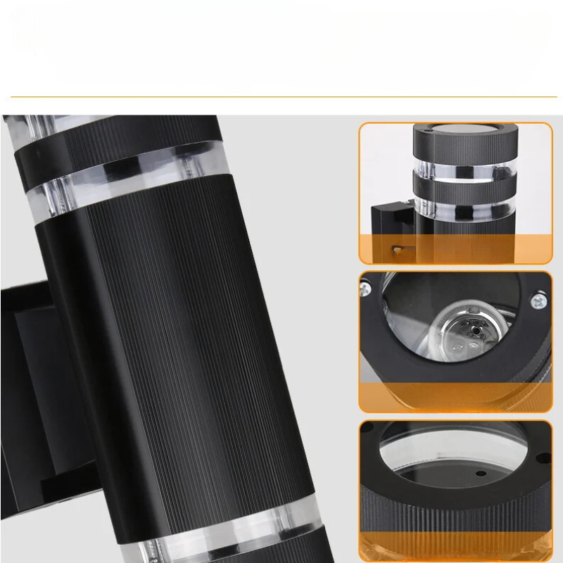 ApliAlu - Applique Murale extérieur ovale noire moderne LED en Aluminium