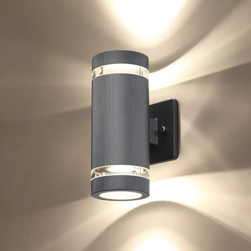 ApliAlu - Applique Murale extérieur ovale noire moderne LED en Aluminium