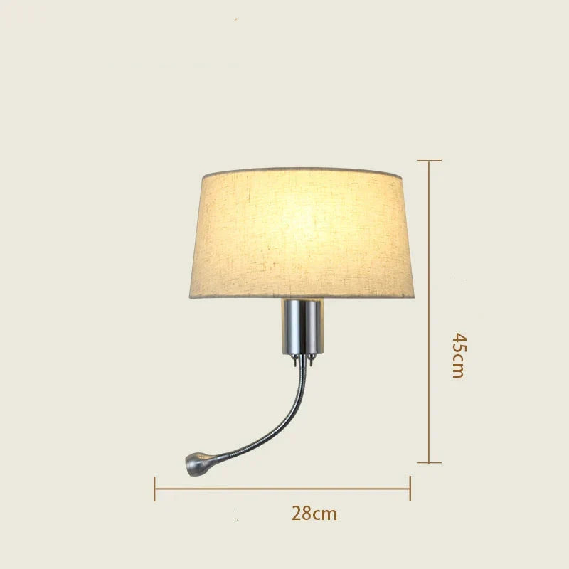ApliLis - Applique Murale tête de lit Moderne en Tissu et métal avec liseuse