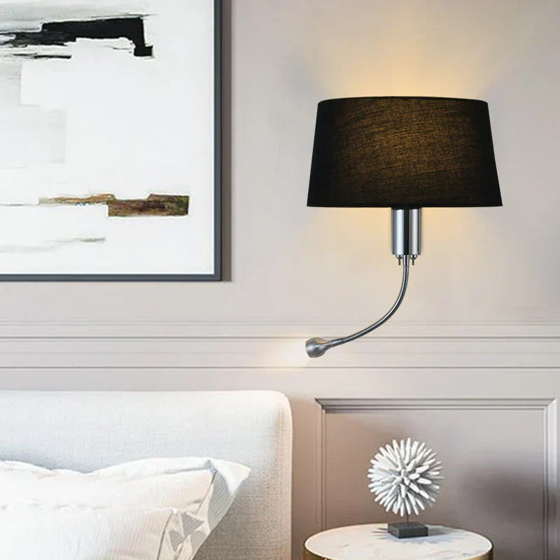ApliLis - Applique Murale tête de lit Moderne en Tissu et métal avec liseuse