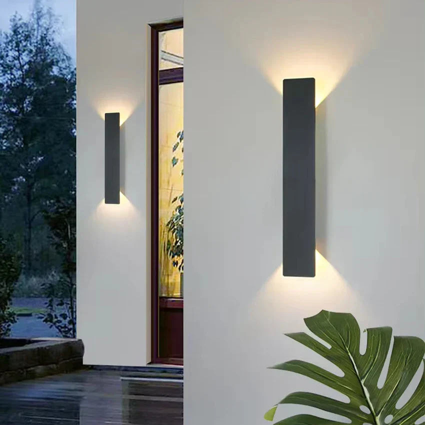ApliDouble - Applique Murale Extérieur longue double éclairage