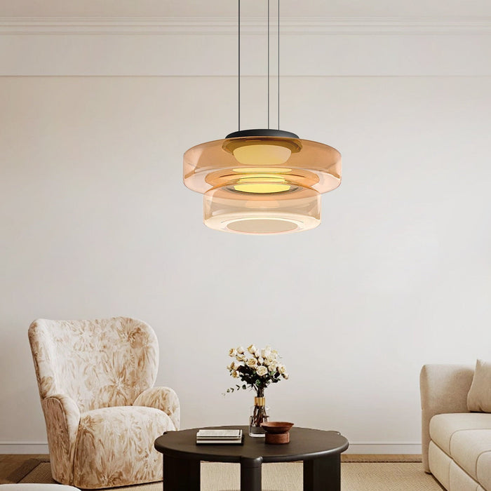 LumiPure | Suspension Verre & Métal Moderne pour Salon