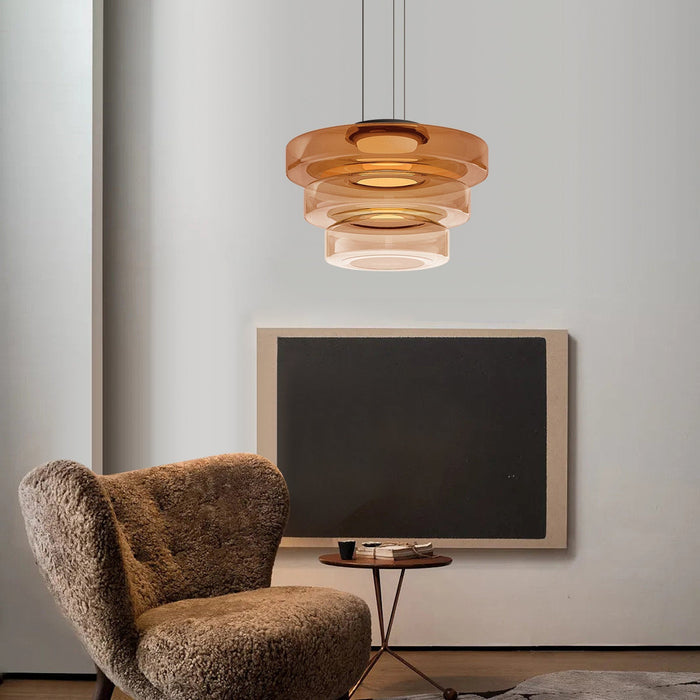 LumiPure | Suspension Verre & Métal Moderne pour Salon
