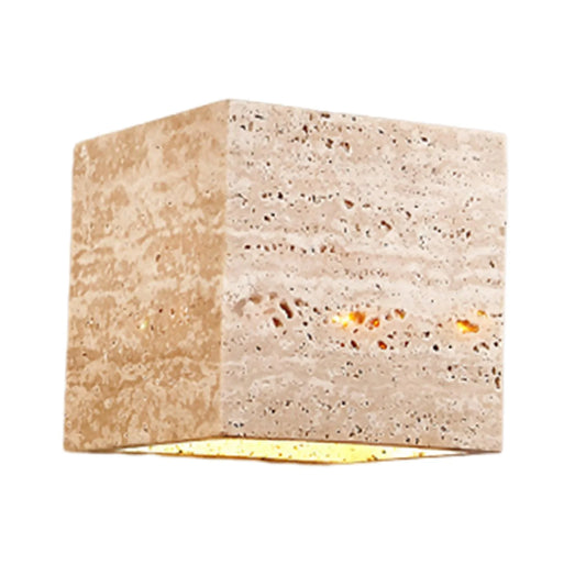 StoneLux - Applique Murale LED Rectangulaire en Travertin