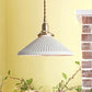 LumiBlanc - Suspension en Céramique Blanche à Abat-Jour Strié