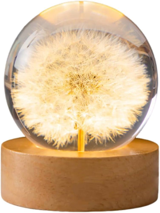 LumiCristal | Lampe LED 3D Fleur Cristal Décorative