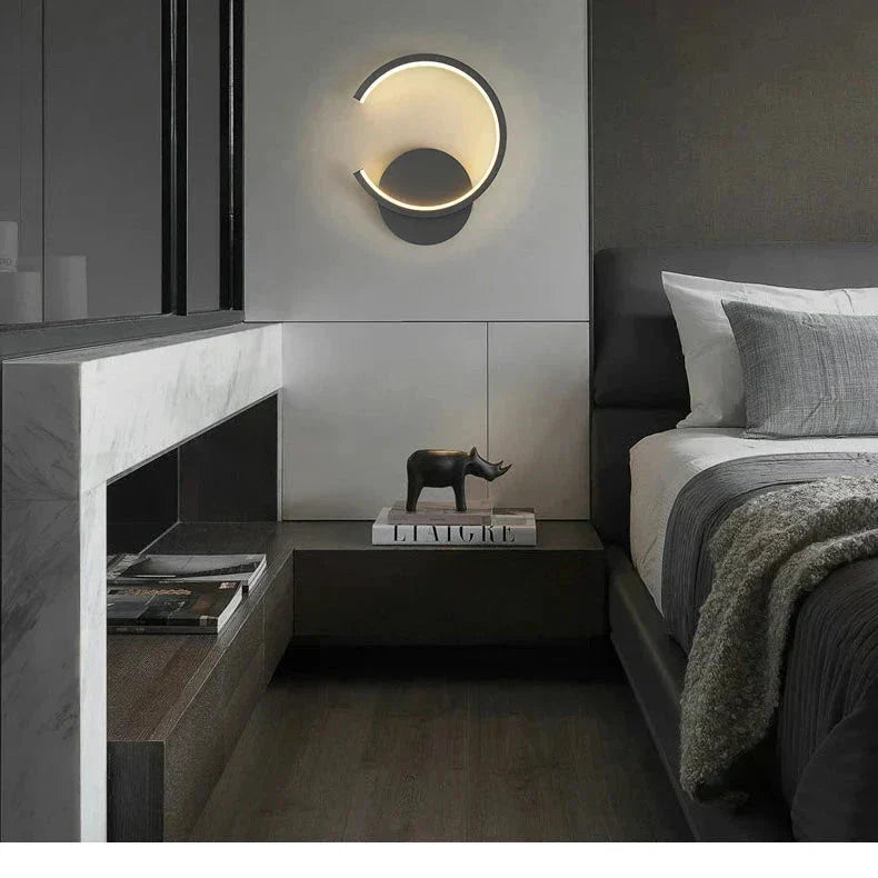 ApliCercle - Applique Murale Chambre Design Led en forme de cercle ouvert