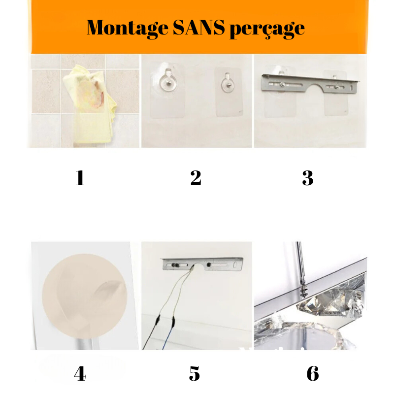 ApliTanch - Applique Murale Salle de Bain sans percer étanche