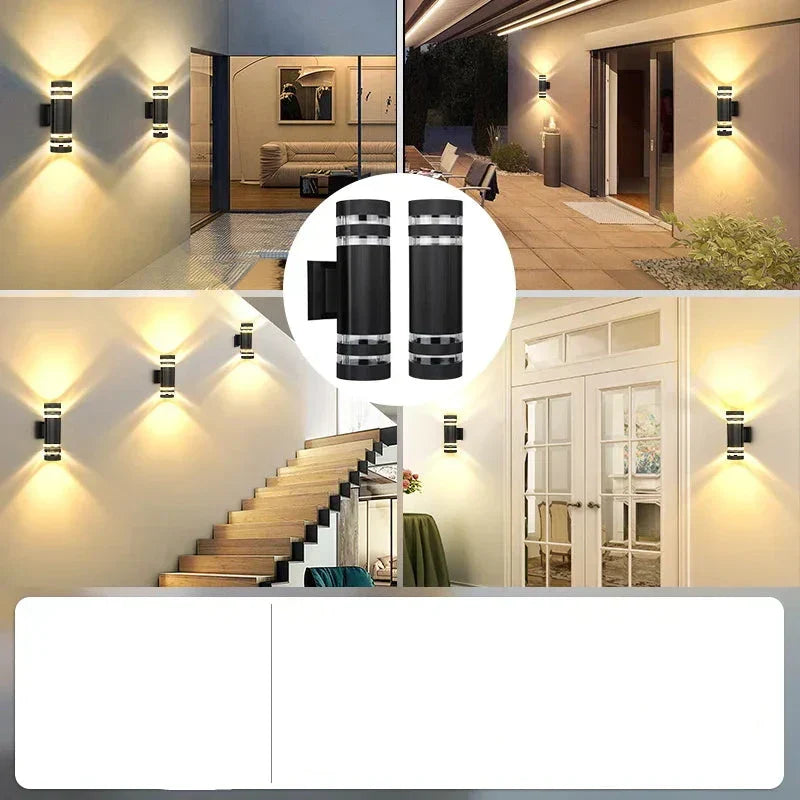ApliAlu - Applique Murale extérieur ovale noire moderne LED en Aluminium