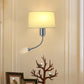ApliLis - Applique Murale tête de lit Moderne en Tissu et métal avec liseuse