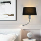 ApliLis - Applique Murale tête de lit Moderne en Tissu et métal avec liseuse
