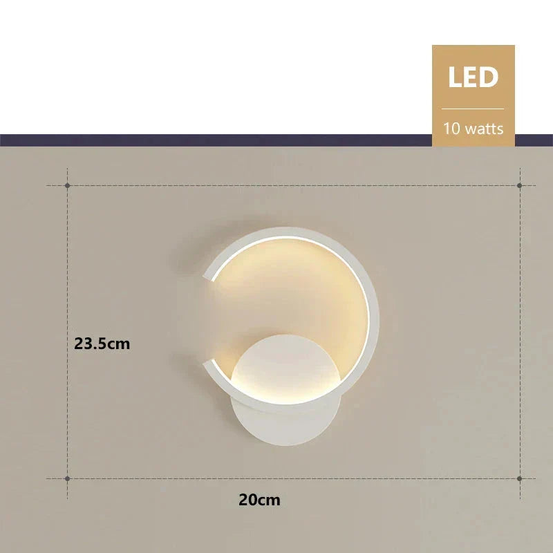 ApliCercle - Applique Murale Chambre Design Led en forme de cercle ouvert