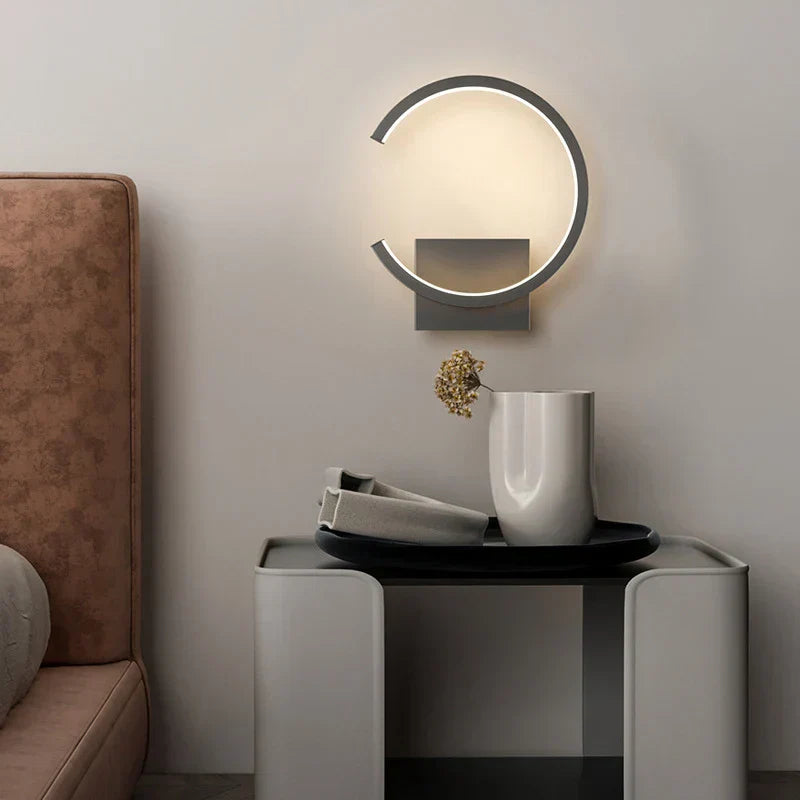 ApliCercle - Applique Murale Chambre Design Led en forme de cercle ouvert